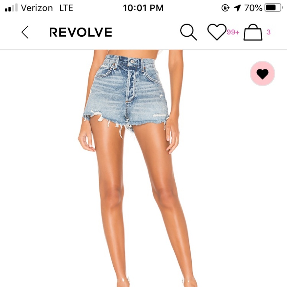 AGOLDE JADEN HIGH-WAISTED JEAN SHORTS SIZE 26